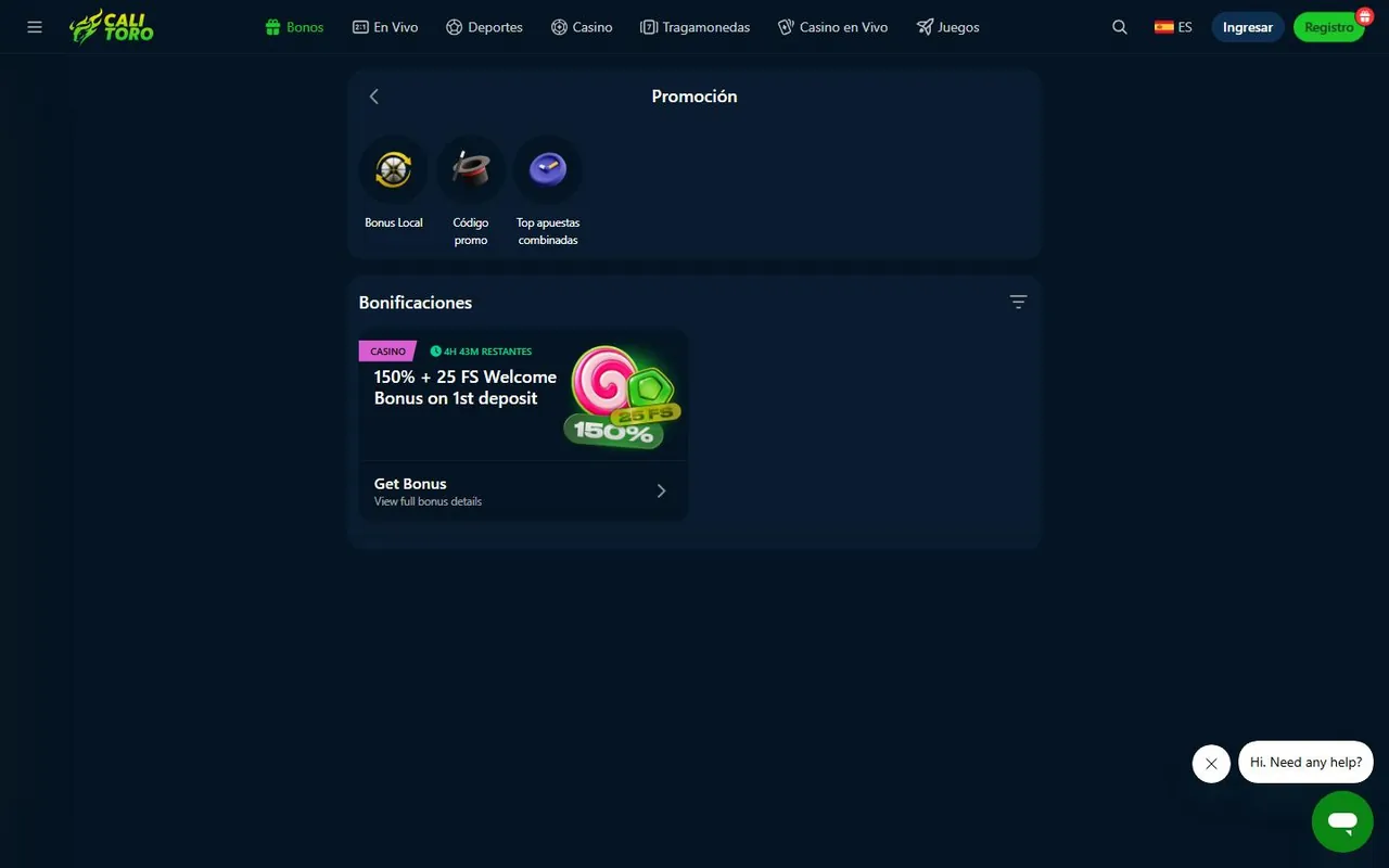 Calitoro — Bonus