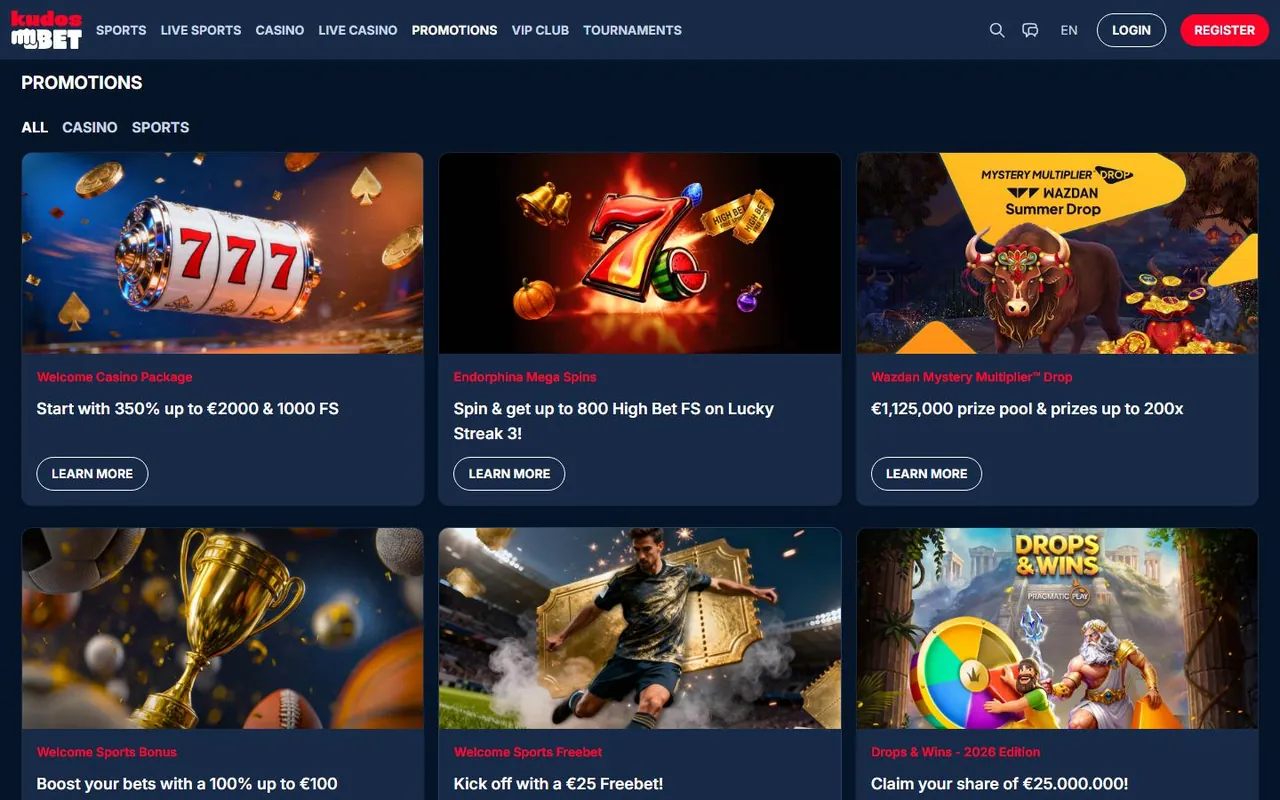 Kudosbet — Bonus